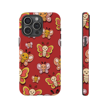 iPhone 15 Pro Max / Glossy Phone Case - Red Butterfly Sticker Design Phone Case