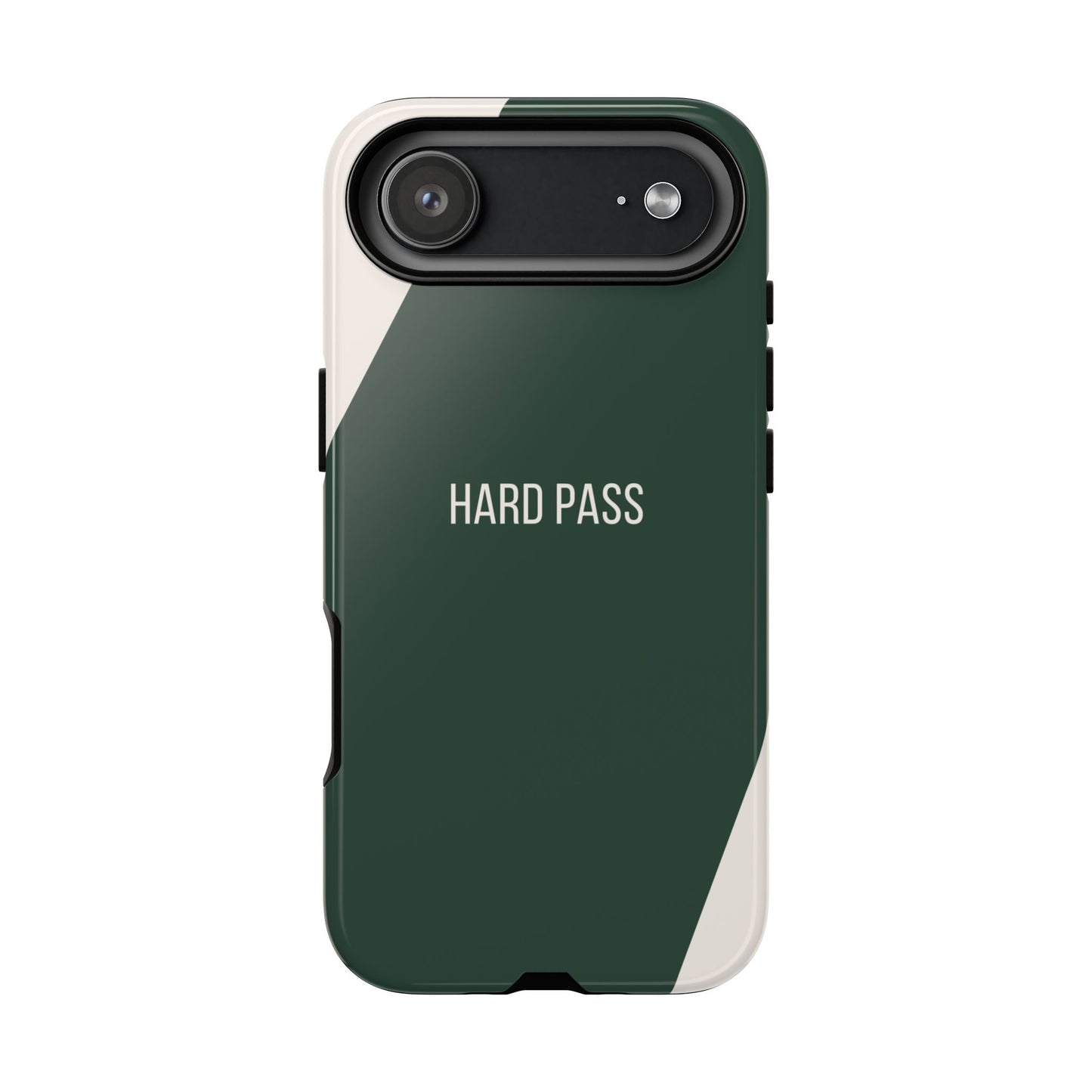 iPhone 17 Air / Glossy Phone Case - Sassy Statement Case ’Hard Pass’ in Green & White