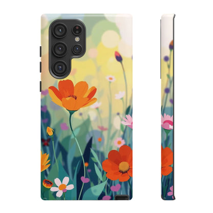 Samsung Galaxy S22 Ultra / Glossy Phone Case - Pop Art Style Wildflower Design Phone Case