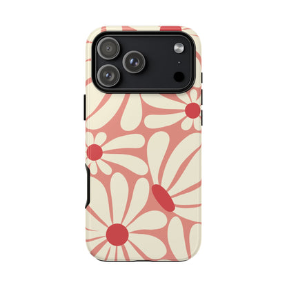 iPhone 17 Pro Max / Glossy Phone Case - ’Retro Pink Daisy Pattern’ Phone Case