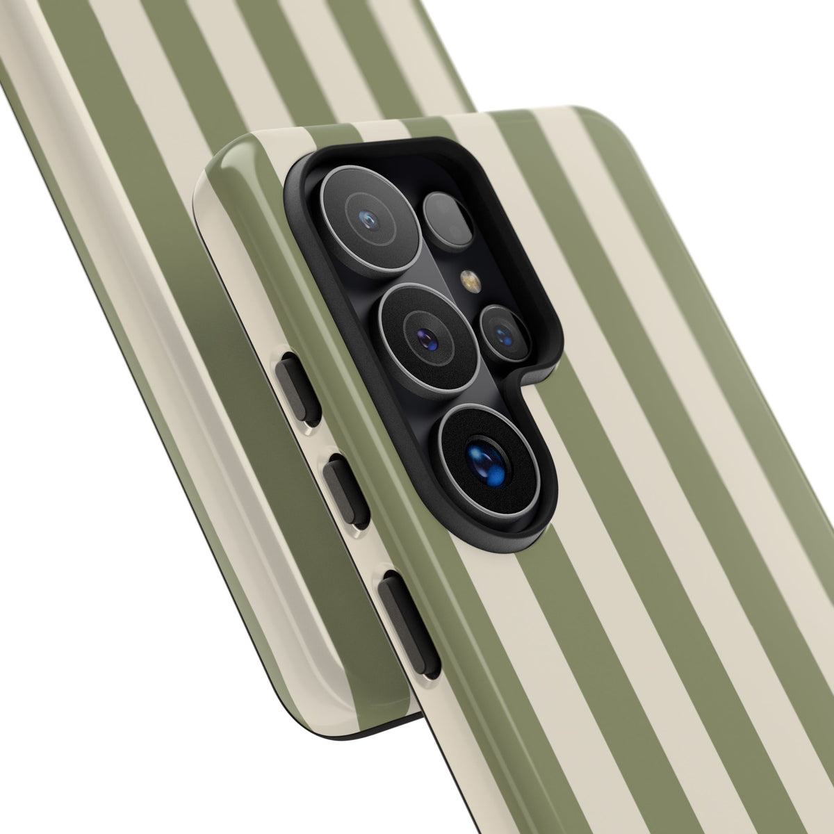 Olive & Beige Stripe Pattern Phone Case - Green Phone Case