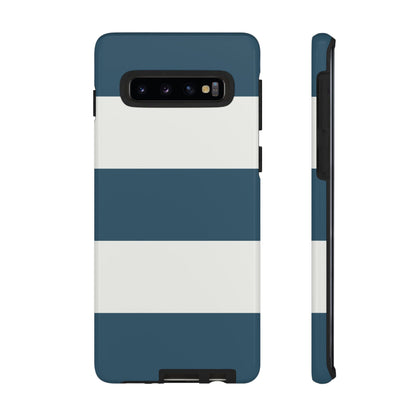 Phone Case - Blue & White Horizontal Stripe Pattern Phone Case