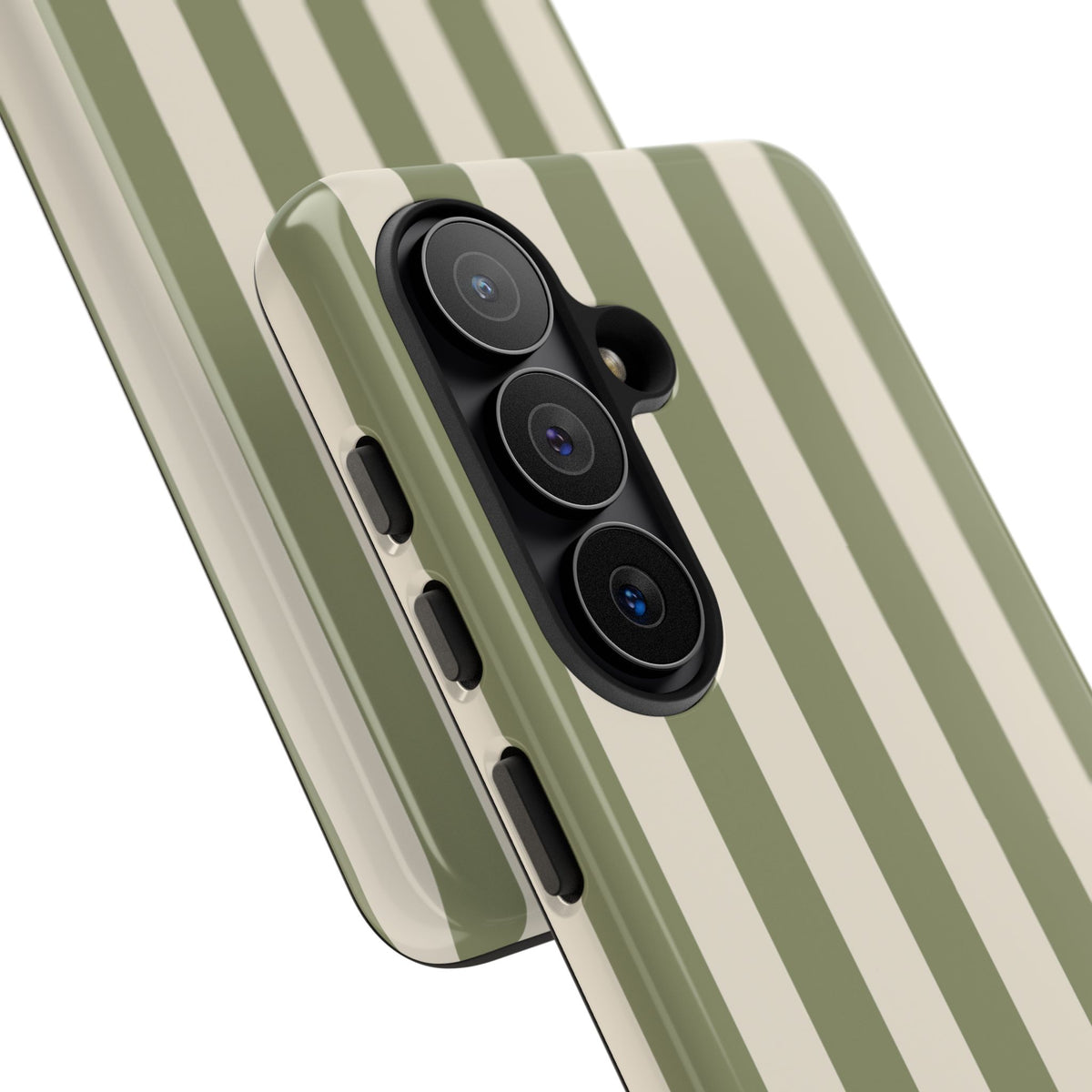 Olive & Beige Stripe Pattern Phone Case - Green Phone Case