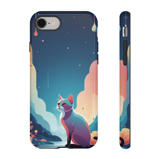 Stylised Cat Design Phone Case - Multicolor Phone Case - iPhone 8 / Glossy