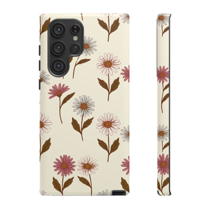 Pretty Cream & Rose Daisy Pattern Phone Case