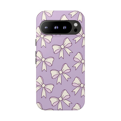 Chic Lilac Bow Pattern Phone Case