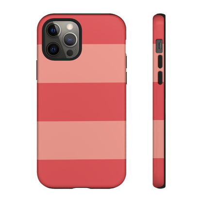 iPhone 12 Pro / Glossy Phone Case - Pink Horizontal Stripe Pattern Phone Case