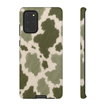 Stylish Olive Green Cow Print Phone Case