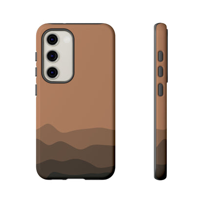 Brown Abstract Waves Protective Phone Case - Brown Phone Case - Samsung Galaxy S23 / Glossy