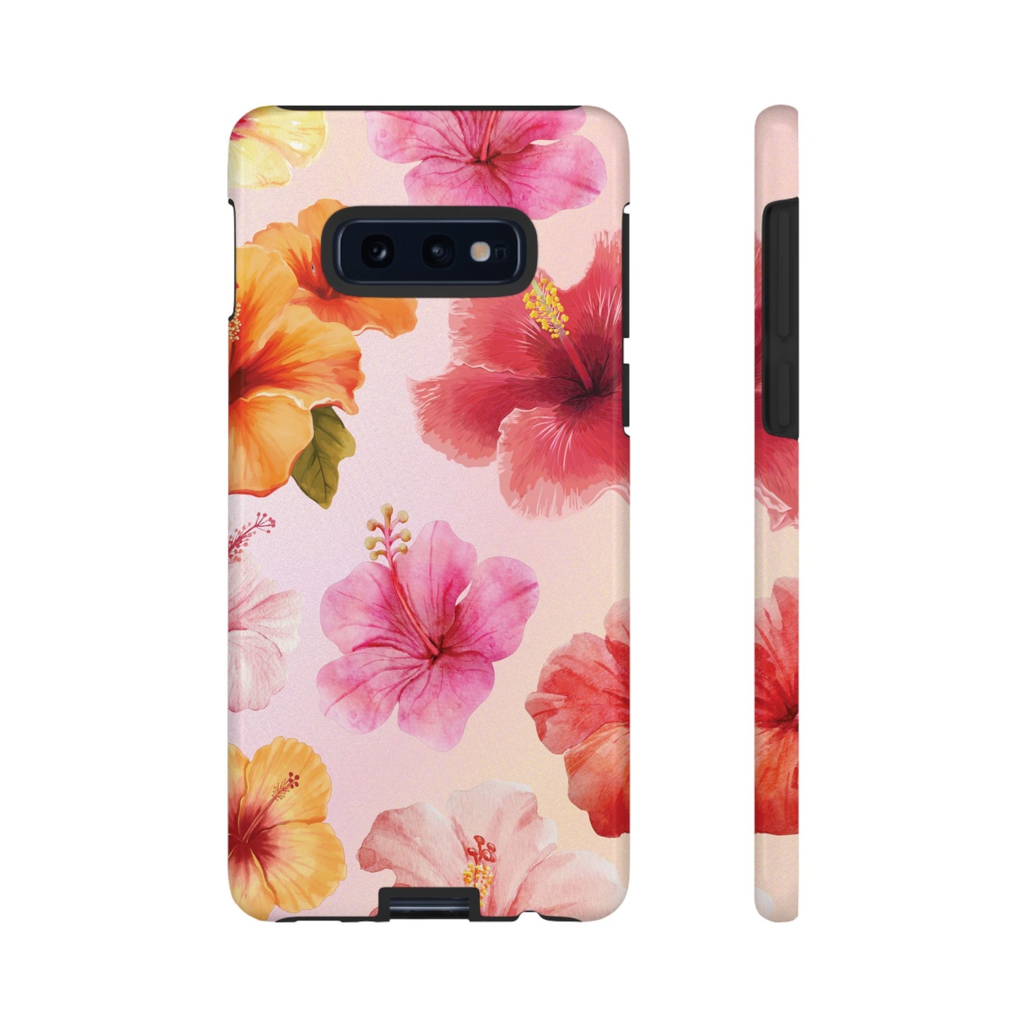 Samsung Galaxy S10E / Glossy Phone Case - ’Pink Hibiscus Pattern #2’ Phone Case