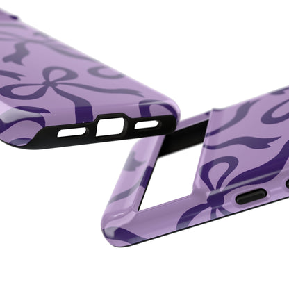 Bold Lilac and Deep Purple Bow Pattern Phone Case - Purple Phone Case