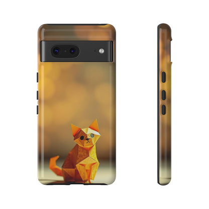 Google Pixel 7 / Glossy Phone Case - Origami Cat Design Phone Case