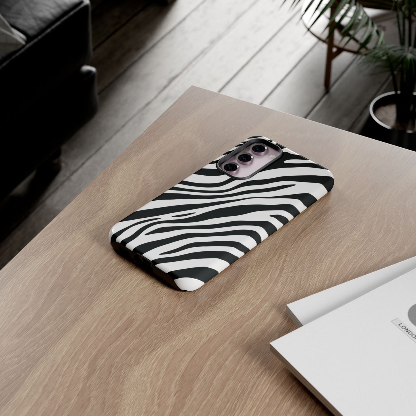 Modern Monochrome Zebra Print Phone Case