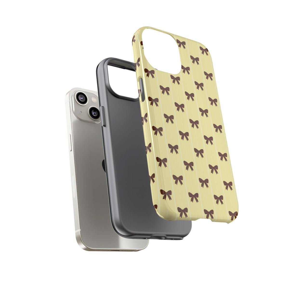 Retro Chocolate Brown Bow Pattern Phone Case