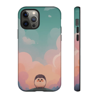 iPhone 12 Pro / Glossy Phone Case - Cute Hedgehog & Cloud Design Phone Case