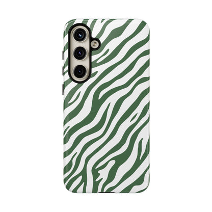 Stylish Sage Zebra Print Phone Case