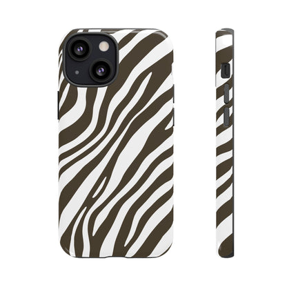 Modern Mocha Zebra Print Phone Case