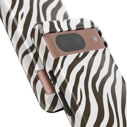 Stylish Mocha Zebra Print Phone Case