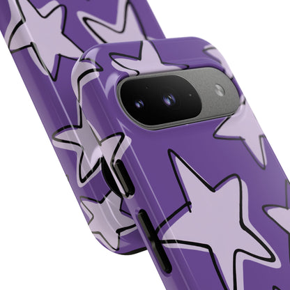 Violet Purple Doodle Star Phone Case