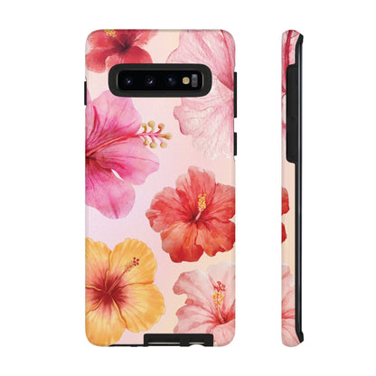 Samsung Galaxy S10 / Glossy Phone Case - ’Pink Hibiscus Pattern #1’ Phone Case
