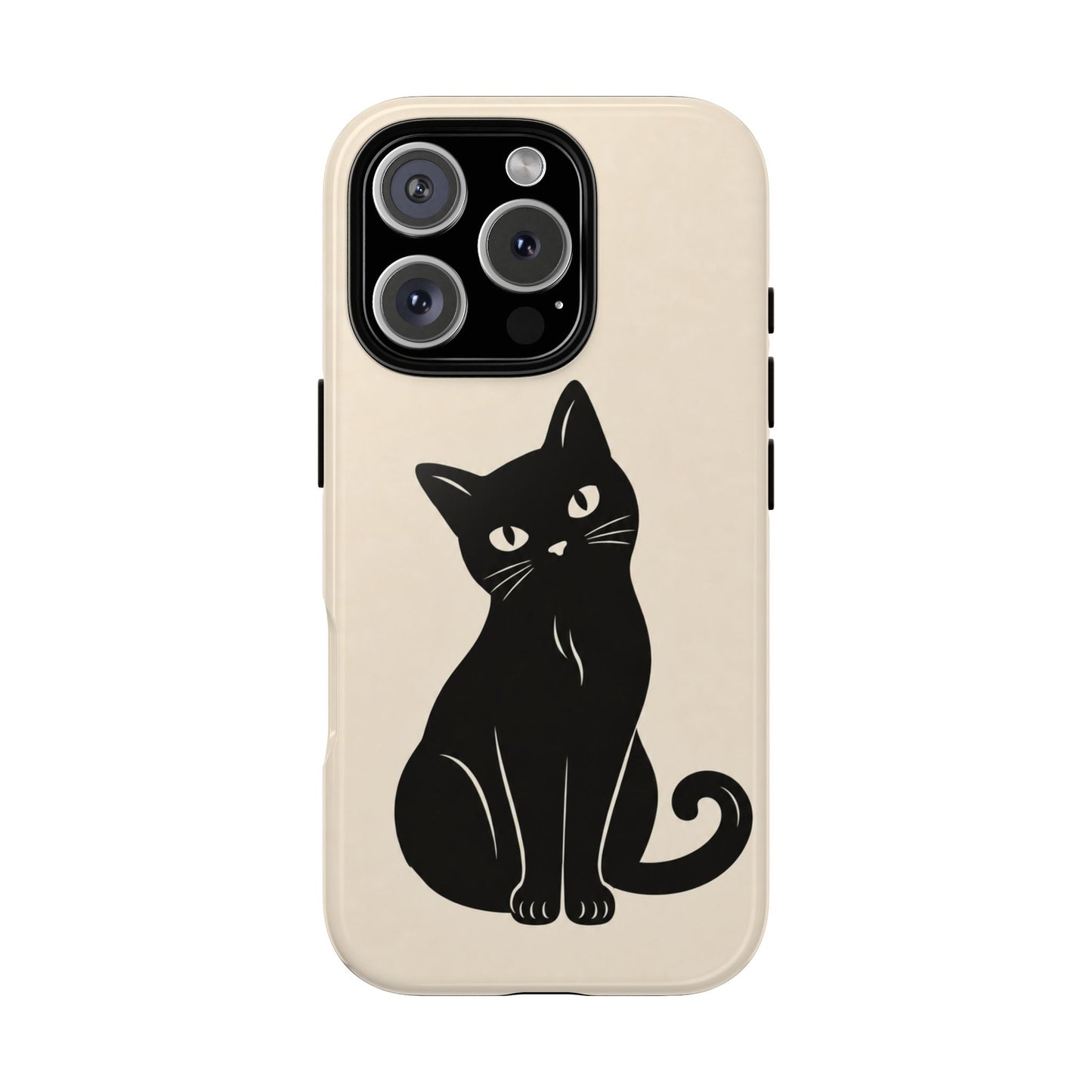 Minimalist Cream & Black Cat Phone Case
