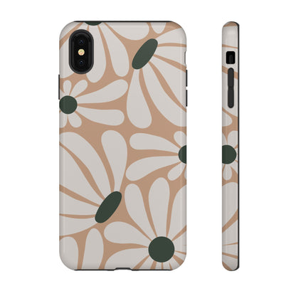 Retro Beige & White Daisy Pattern Phone Case - Beige Phone Case - iPhone XS MAX / Glossy