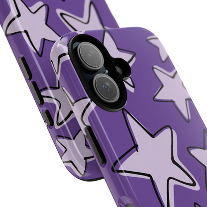 Violet Purple Doodle Star Phone Case