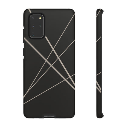 Abstract Black with Grey Lines Phone Case - Black Phone Case - Samsung Galaxy S20+ / Glossy