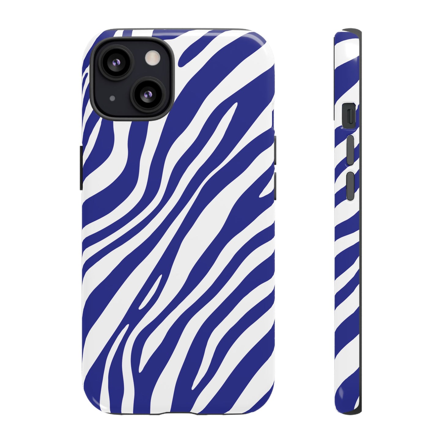 Modern Electric Blue Zebra Print Phone Case