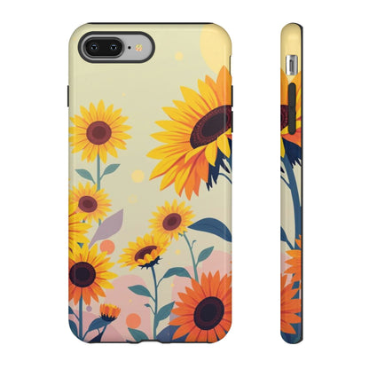 Modern Flat Sunflower Design Phone Case - Multicolor Phone Case - iPhone 8 Plus / Glossy