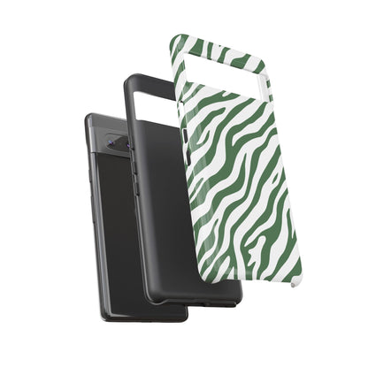 Stylish Sage Zebra Print Phone Case