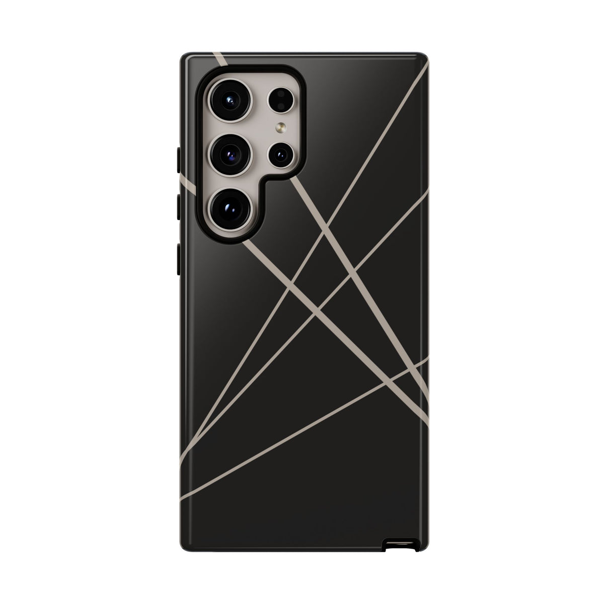 Abstract Black with Grey Lines Phone Case - Black Phone Case - Samsung Galaxy S24 Ultra / Glossy