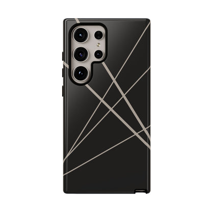 Abstract Black with Grey Lines Phone Case - Black Phone Case - Samsung Galaxy S24 Ultra / Glossy