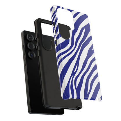 Modern Electric Blue Zebra Print Phone Case