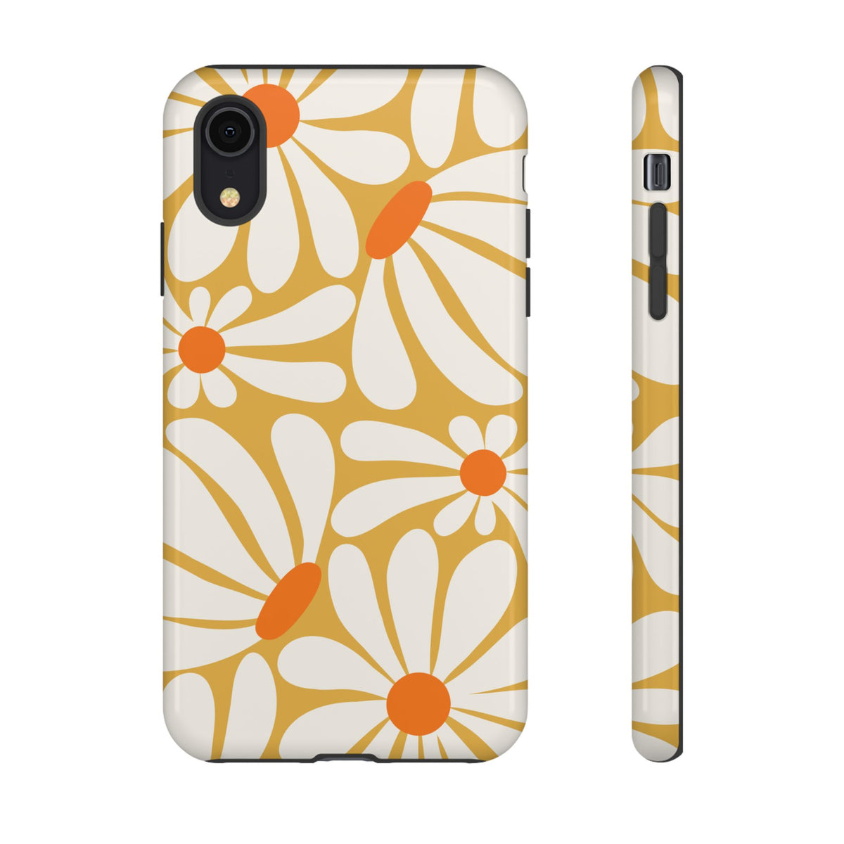 Retro Yellow Daisy Pattern Phone Case - Yellow Phone Case - iPhone XR / Glossy