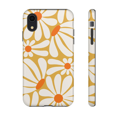 Retro Yellow Daisy Pattern Phone Case - Yellow Phone Case - iPhone XR / Glossy