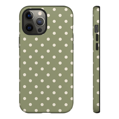 Green & White Dot Pattern Phone Case