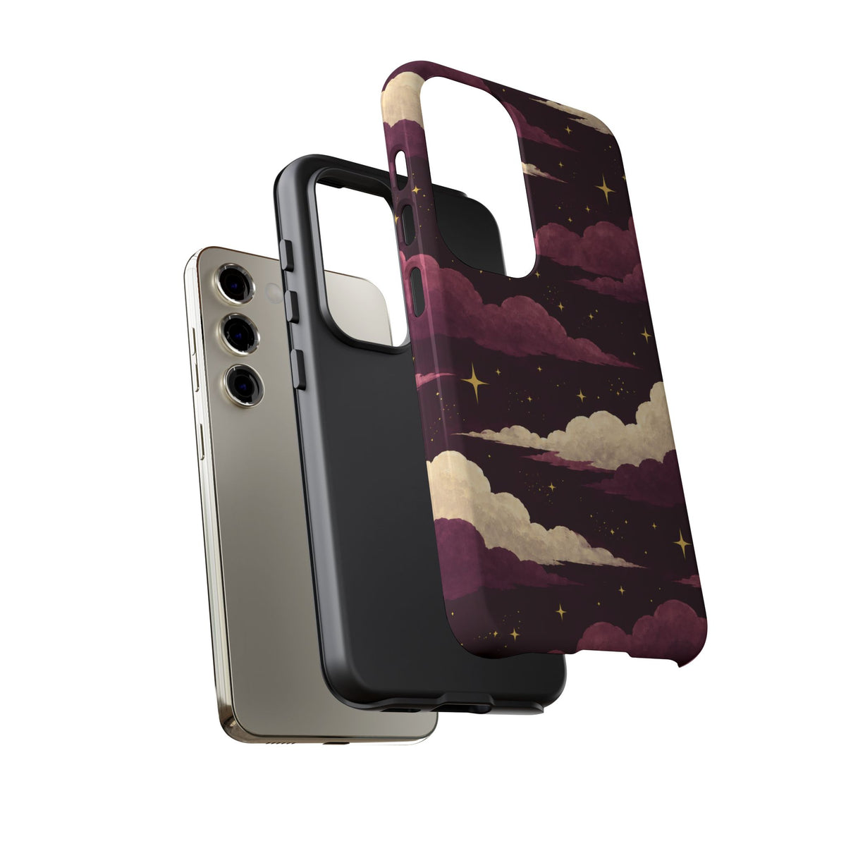 Illustrated Plum Clouds & Stars Phone Case