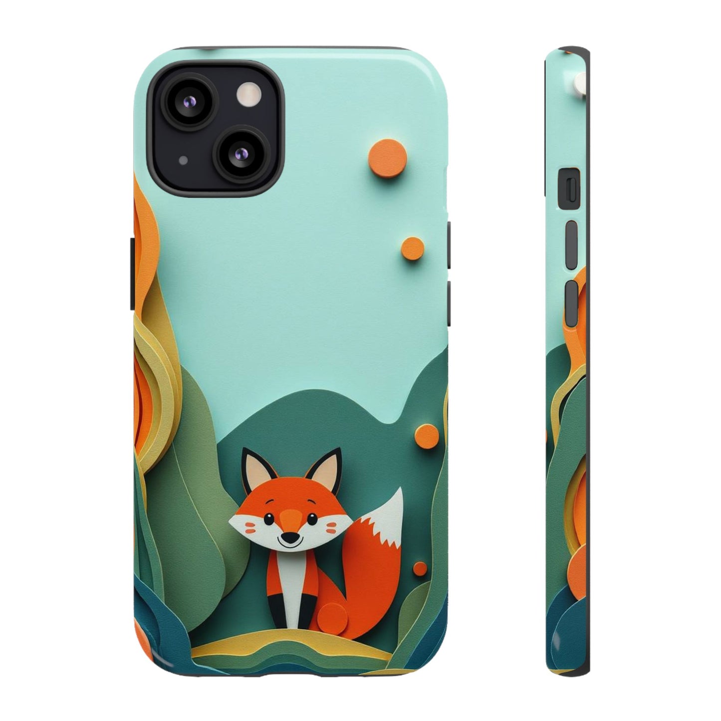 iPhone 13 / Glossy Phone Case - Papier-mâché Fox Design Phone Case
