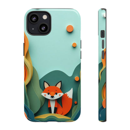 iPhone 13 / Glossy Phone Case - Papier-mâché Fox Design Phone Case