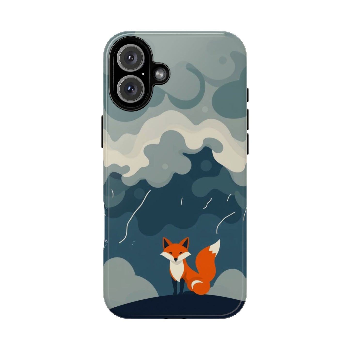 iPhone 16 Plus / Glossy Phone Case - Stormy Fox Design Phone Case