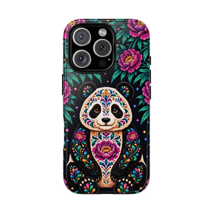 Cute Purple and Teal Calavera Panda Phone Case - Multicolor Phone Case - iPhone 16 Pro / Glossy