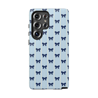 Retro Navy Blue Bow Pattern Phone Case