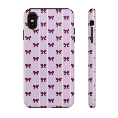 Retro Plum Purple Bow Pattern Phone Case
