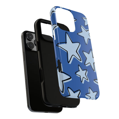 Cobalt Blue Doodle Star Phone Case
