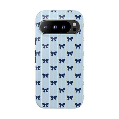 Retro Navy Blue Bow Pattern Phone Case