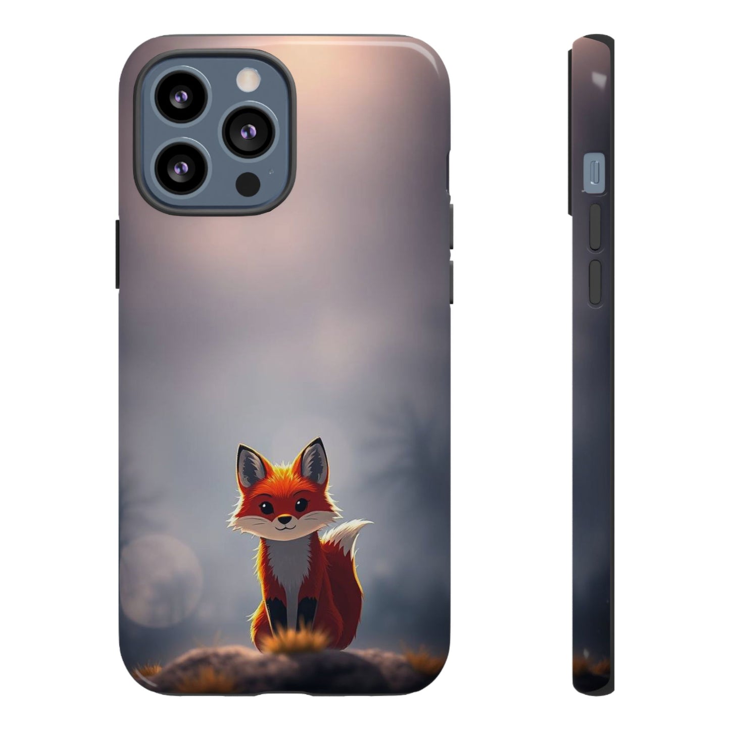 iPhone 13 Pro Max / Glossy Phone Case - Cute Gothic Fox Design Phone Case
