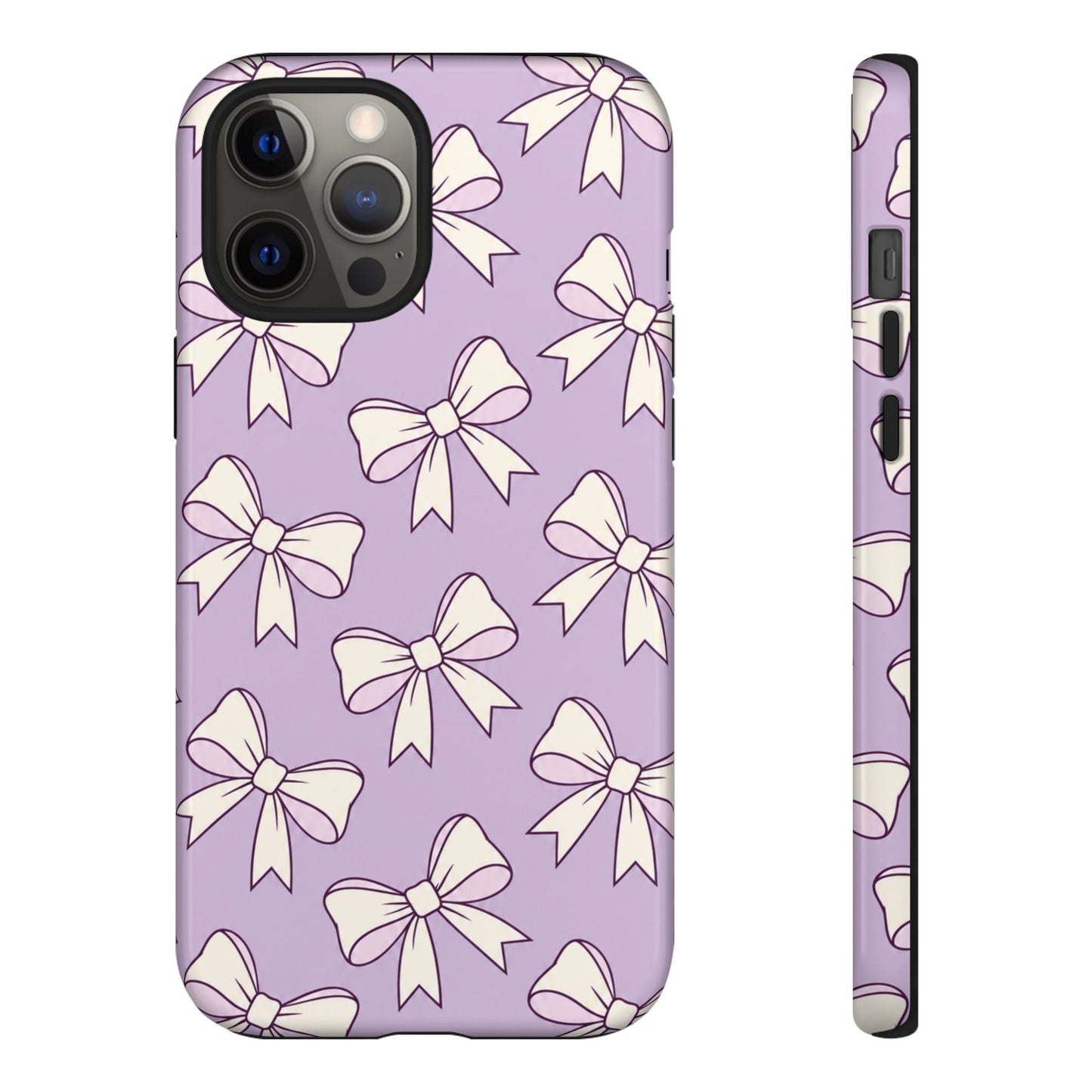 Chic Lilac Bow Pattern Phone Case