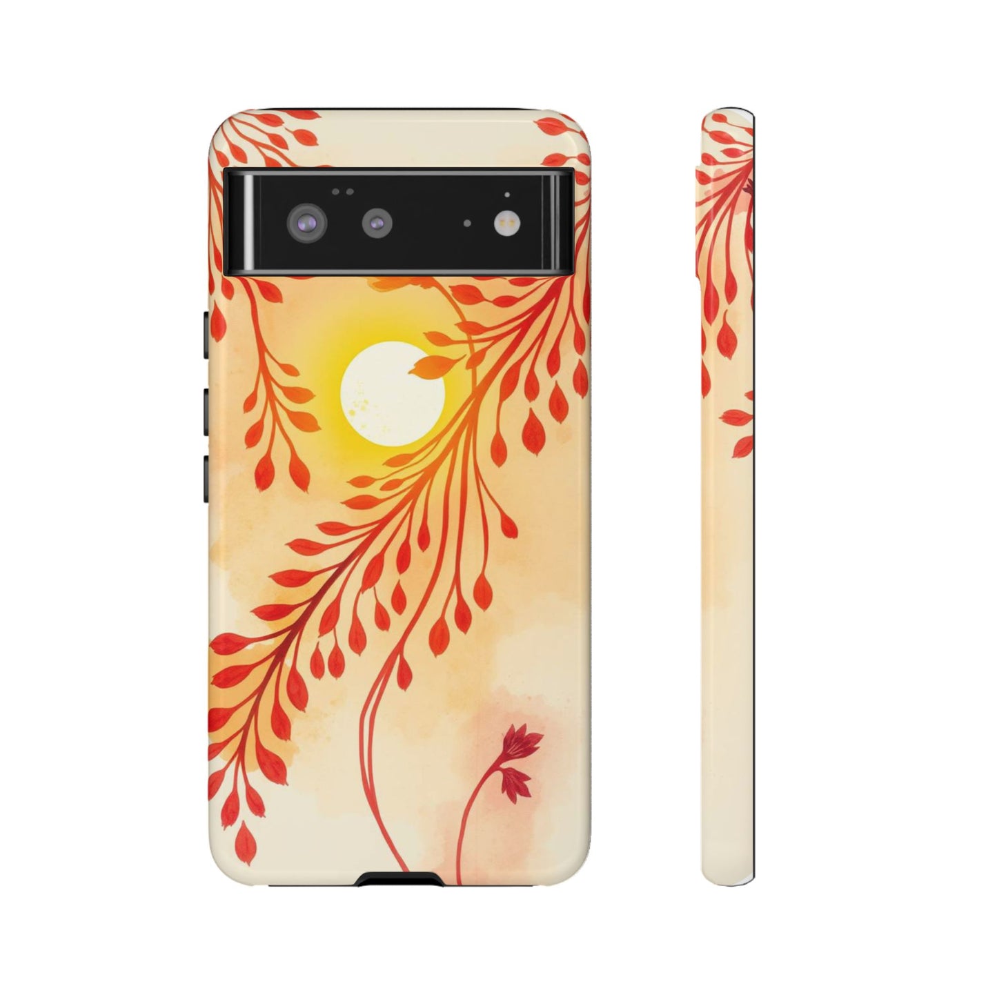 Google Pixel 6 / Glossy Phone Case - Boho Chic Watercolour Sunset Design Phone Case
