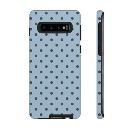 Light Blue with Dark Blue Dot Pattern Phone Case